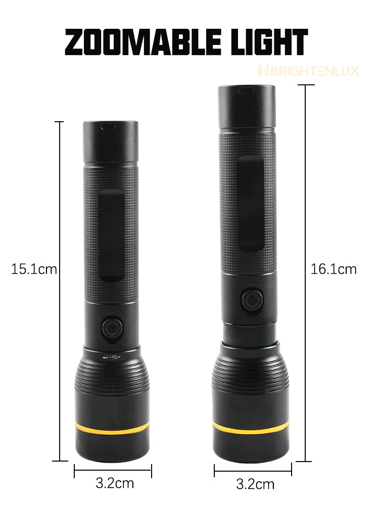 Brightenlux 18650 Battery Type-C USB Rechargeable Battery High Lumen Powerful LED Tactical Flashlights