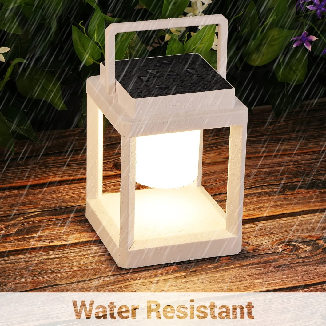 New Design White Colour Brightness LED Nightstand Lantern Deck Camping Indoor Flood Light Dimmable Work Table Hand Portable Lamp Garden Outdoor LED Solar Lights