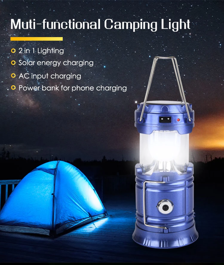 Brightenlux Plastic Multifunction Solar Camping Lantern Rechargeable, Portable Solar Rechargeable LED Camping Lantern Flashlights