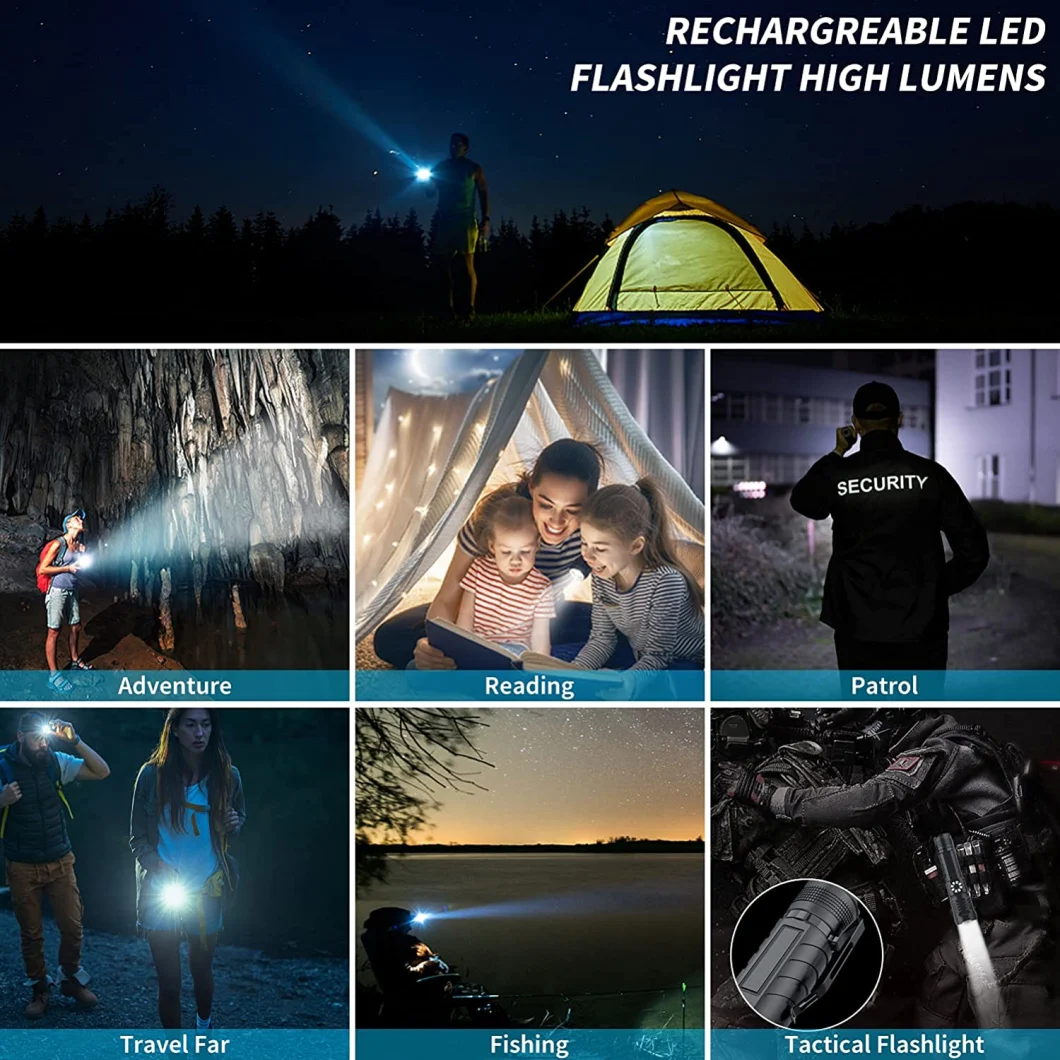 Glodmore2 Cheap Waterproof Rechargeable Camping Flash Light LED Flashlight Power Bank