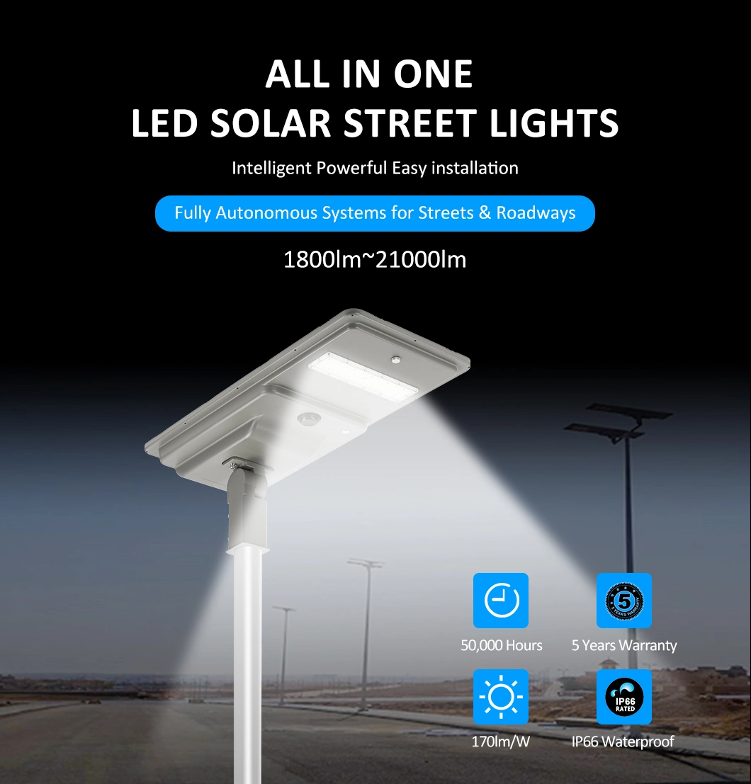 Romanso Solar Street Light LED High Lumens 10W 20W 30W 40W 50W 60W 80W 100W 120W Waterproof IP66 LED Solar Light