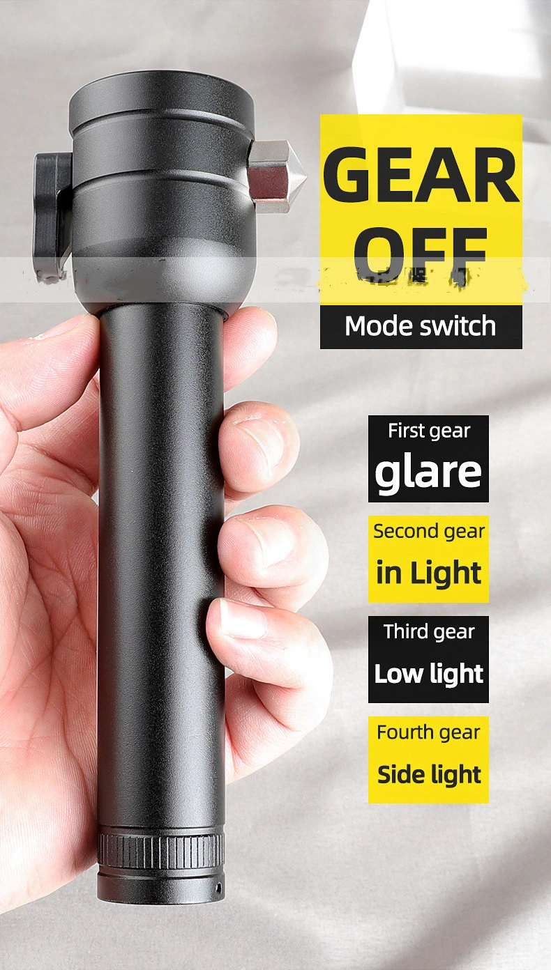 New LED Outdoor Camping Emergency Portable Strong Light Flashlight Zoom Self-Defense Aluminum Alloy Flashlight