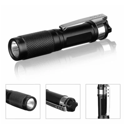 Wholesale Camping Portable Outdoor Emergency Torch Lighting LED Pocket Sized Metal Clip Mini Durable Aluminum Flash Lamp Battery Powered LED Flashlight