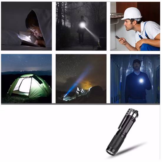 Wholesale Camping Portable Outdoor Emergency Torch Lighting LED Pocket Sized Metal Clip Mini Durable Aluminum Flash Lamp Battery Powered LED Flashlight