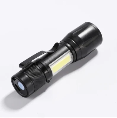 Mini Zoomable Flashlight COB+XPE Tactical Torch LED Flashlight USB Rechargeable Super Bright Flashlight Powerful Outdoor Camping