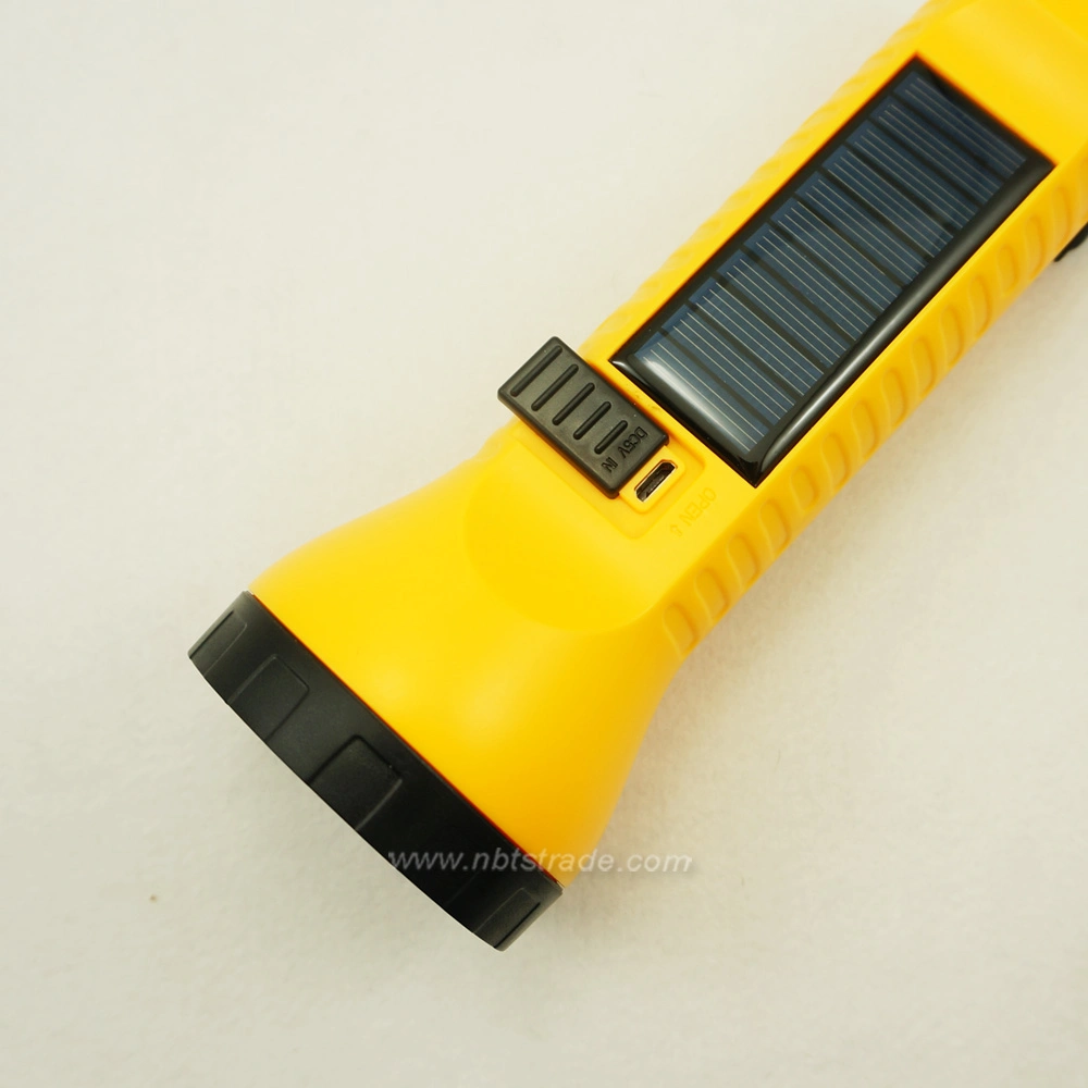 Rechargeable Solar Powered LED Flashlight with Reading Light