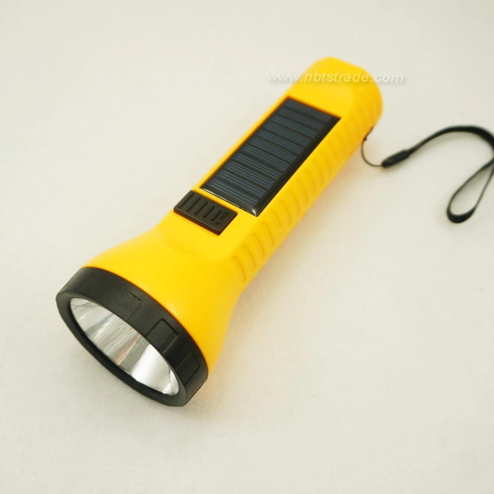 Rechargeable Solar Powered LED Flashlight with Reading Light