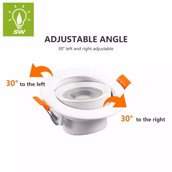 CE RoHS Approved 5W/7W/10W/15W/20W/30W Recessed Ceiling Round COB LED Downlight