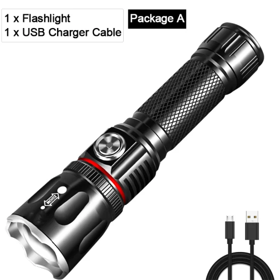 Helius Work Lamp Tail Magnet Zoomable COB Rechargeable LED Tactical Flashlights
